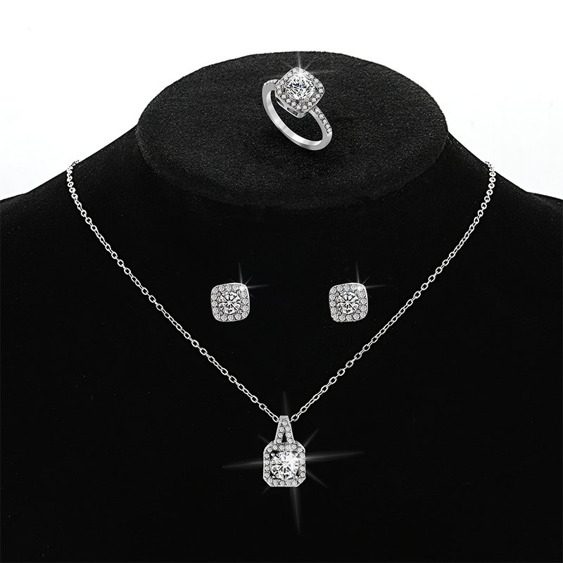 Diamond cut pendant set(3items)