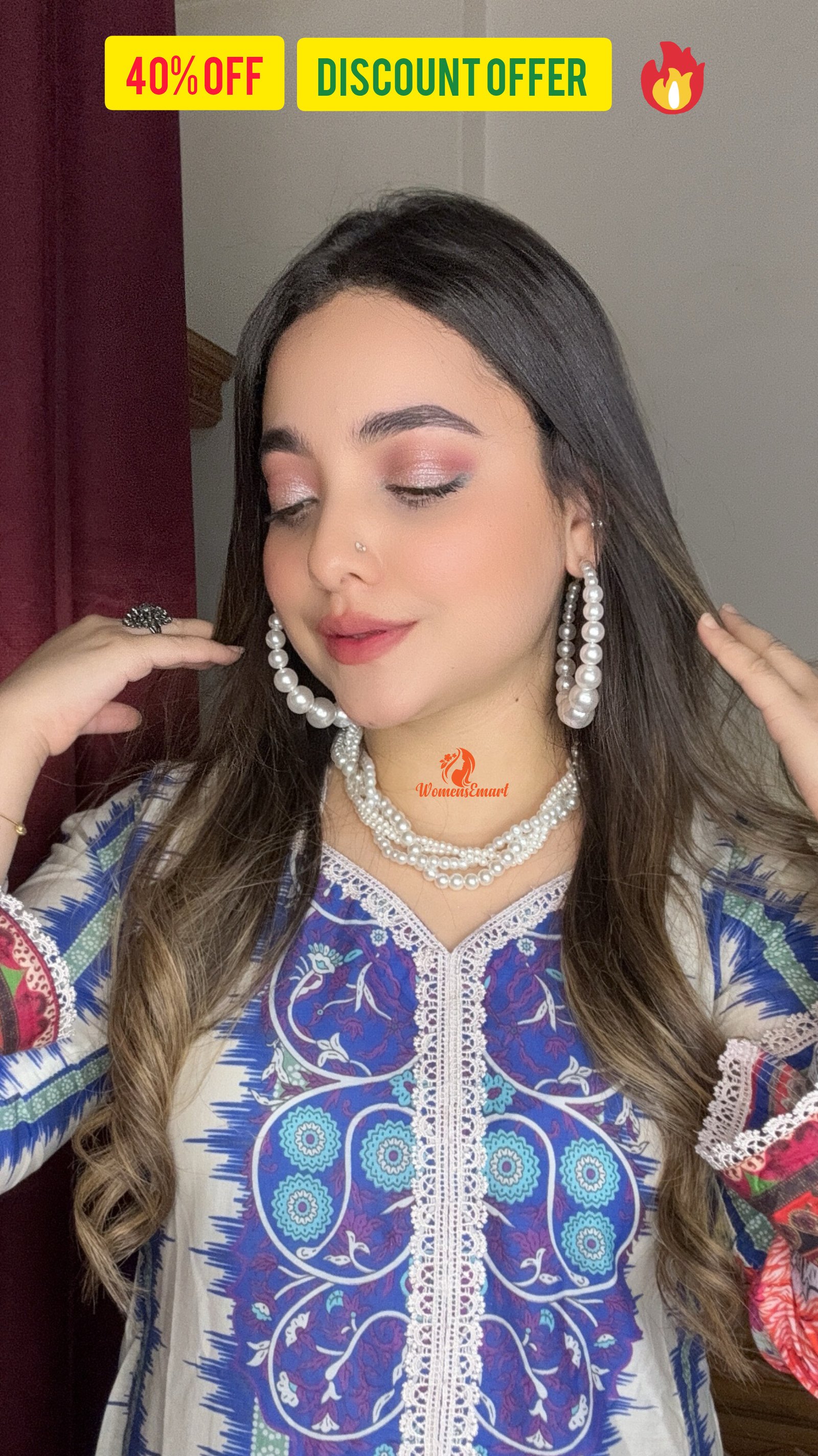 Multi-Layer Pearl Necklace/Earrings